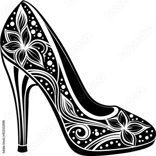 Stylish high heel on a white background silhouette vector illustration