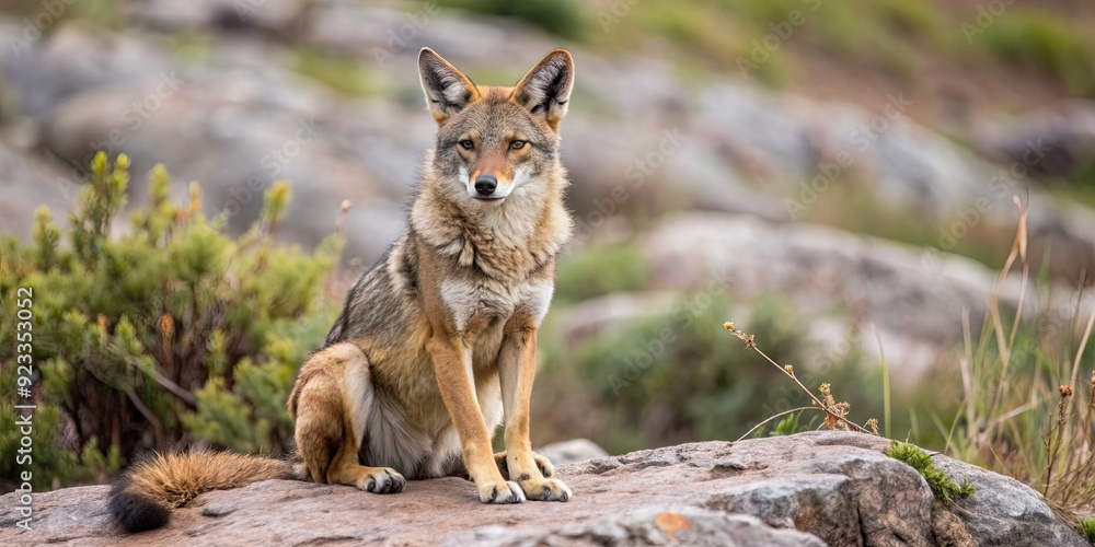 Brazilian coyote sitting on a rocky terrain , wildlife, Brazil, animal, coyote, nature, rock, landscape, outdoors Brazilian coyote sitting on a rocky terrain , wildlife, Brazil, animal, coyote, nature, rock, landscape, outdoors