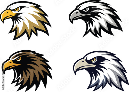  eagle head silhouette vector illustration 
