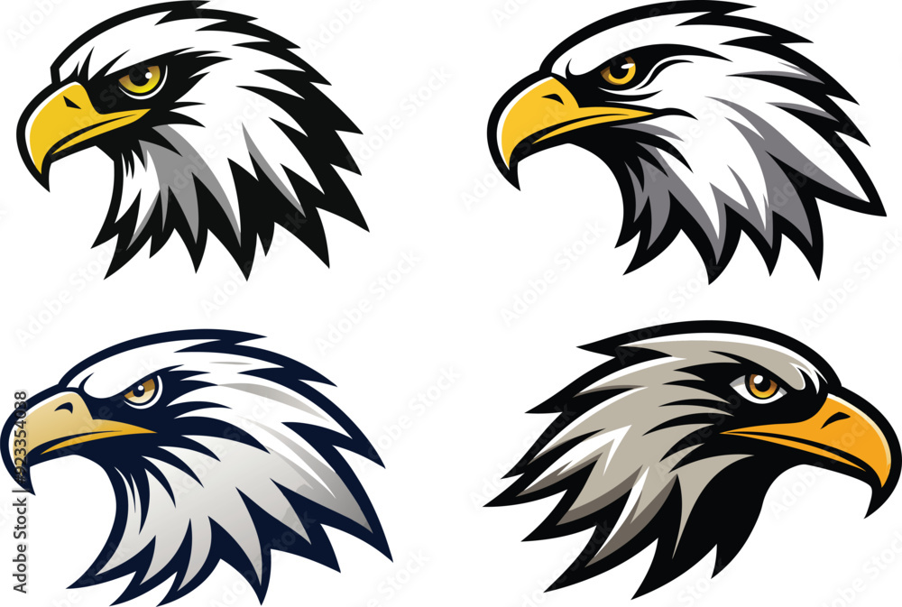 Fototapeta premium eagle head silhouette vector illustration 