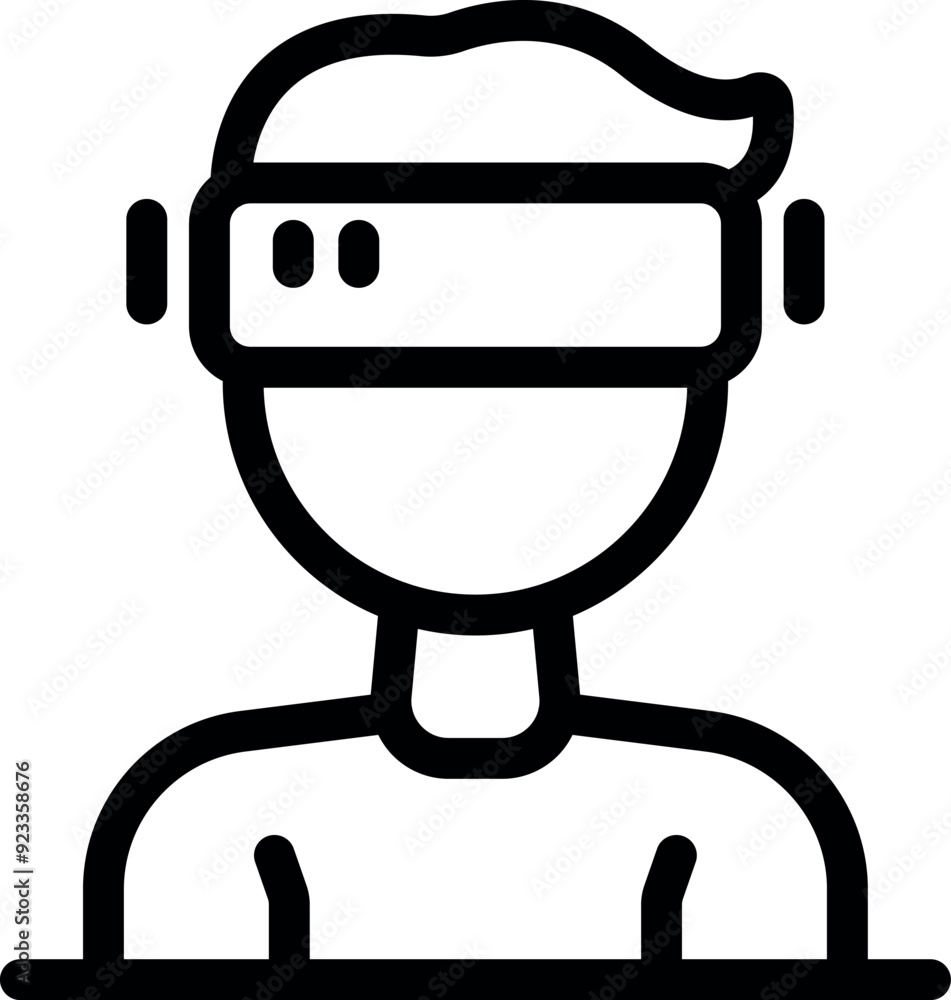 Man is immersed in a virtual reality experience, using a vr headset for an immersive and interactive experience Man is immersed in a virtual reality experience, using a vr headset for an immersive and interactive experience