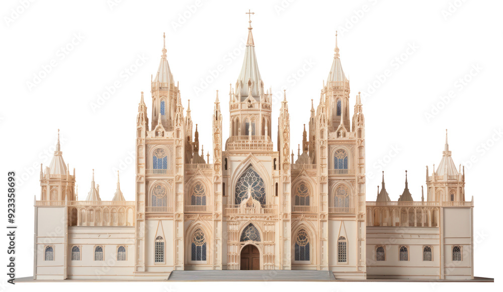 Obraz premium PNG Detailed cathedral architectural model