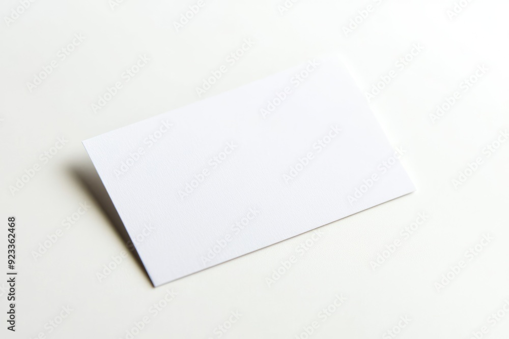 Blank Notecard. White Index Card with Copy Space for Information on White Background Blank Notecard. White Index Card with Copy Space for Information on White Background