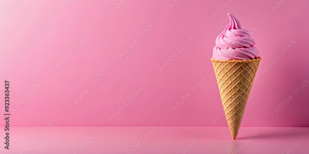 Pink ice cream cone on pink background, pink, ice cream, cone, dessert, sweet, creamy, pastel, vibrant, delicious, summer Pink ice cream cone on pink background, pink, ice cream, cone, dessert, sweet, creamy, pastel, vibrant, delicious, summer