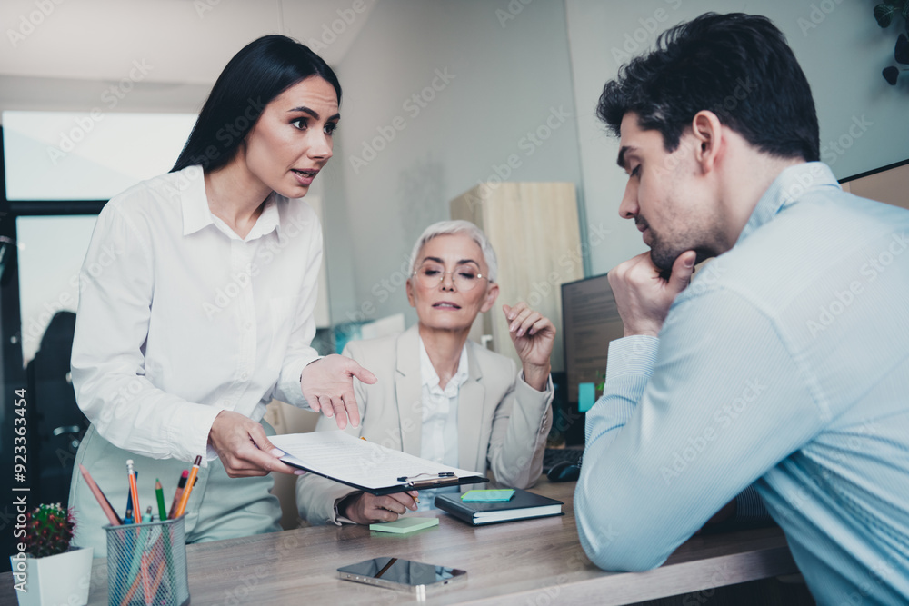 Fototapeta premium Photo of business people have conference discuss start up project in workstation workplace