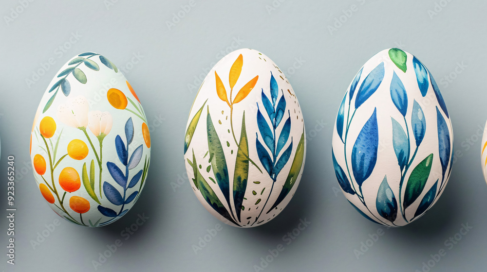 Easter Egg Trio: A Celebration of Spring in Watercolor Easter Egg Trio: A Celebration of Spring in Watercolor