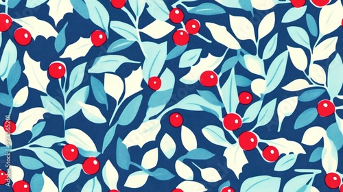 Christmas Leaf Background Pattern: Festive and Nature-Inspired Design