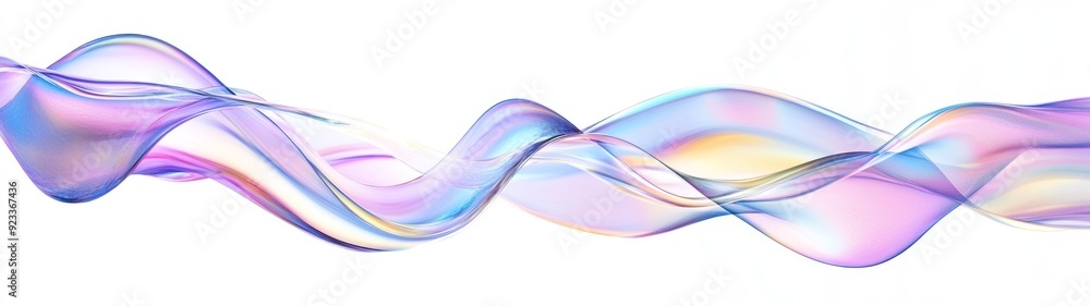 Abstract iridescent waves flowing on a white background Abstract iridescent waves flowing on a white background