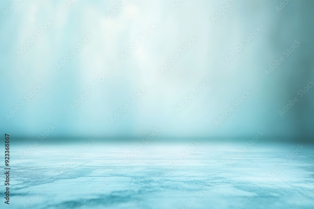 blur abstract soft blue studio and wall background , ai