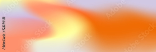 Orange gradation abstract wave blur. Warm gradient with orange, yellow and purple color. Mesh gradient light design. Vector illustration