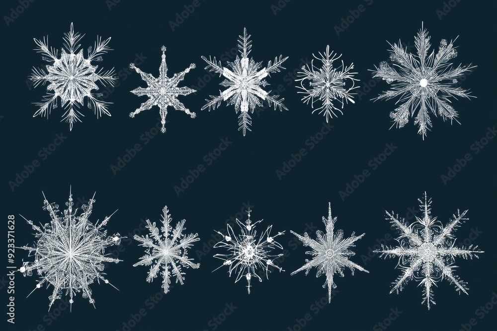 Snowflake vector image set , black background
Snowflake vector image set , black background