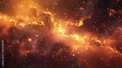 Abstract nebula background with cosmic clouds and bright star clusters