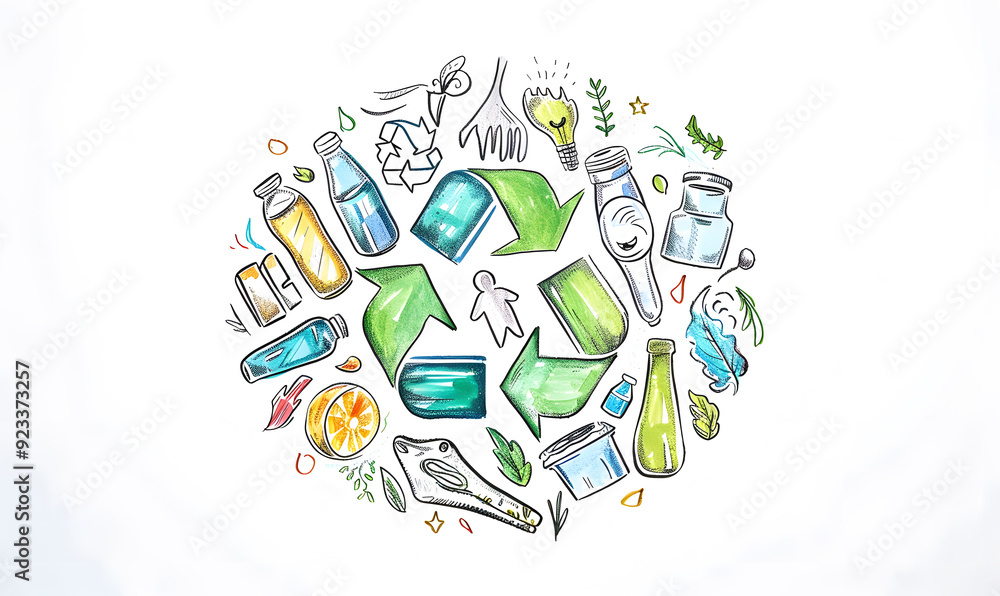 recycle and reuse products concept to keep the world green. recycle and reuse products concept to keep the world green.