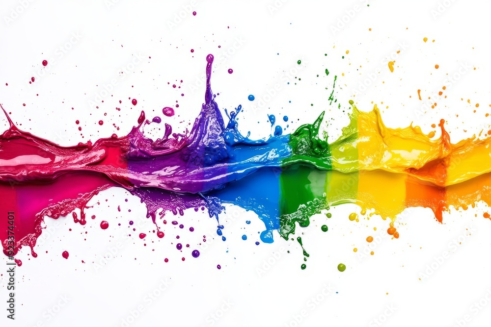 splash of LGBTQ colors , white background , inclusive, celebration, pride month, diversity splash of LGBTQ colors , white background , inclusive, celebration, pride month, diversity