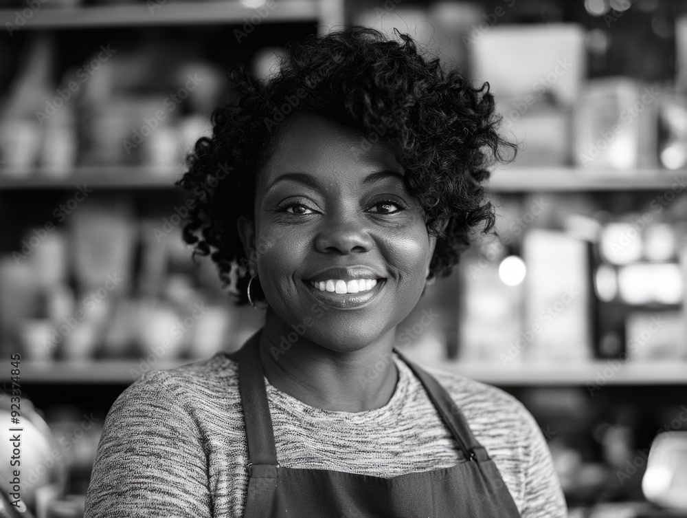 Smiling Woman Baker in Kitchen Smiling Woman Baker in Kitchen