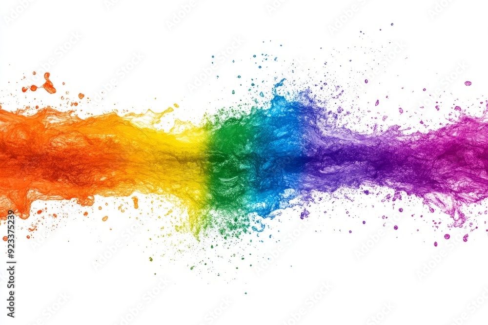 Obraz premium splash of LGBTQ colors , white background , inclusive, celebration, pride month, diversity 