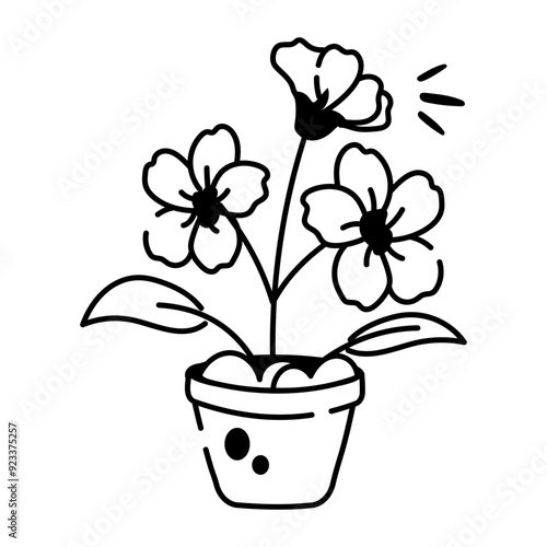 Φωτογραφία A doodle style icon of nerium oleander