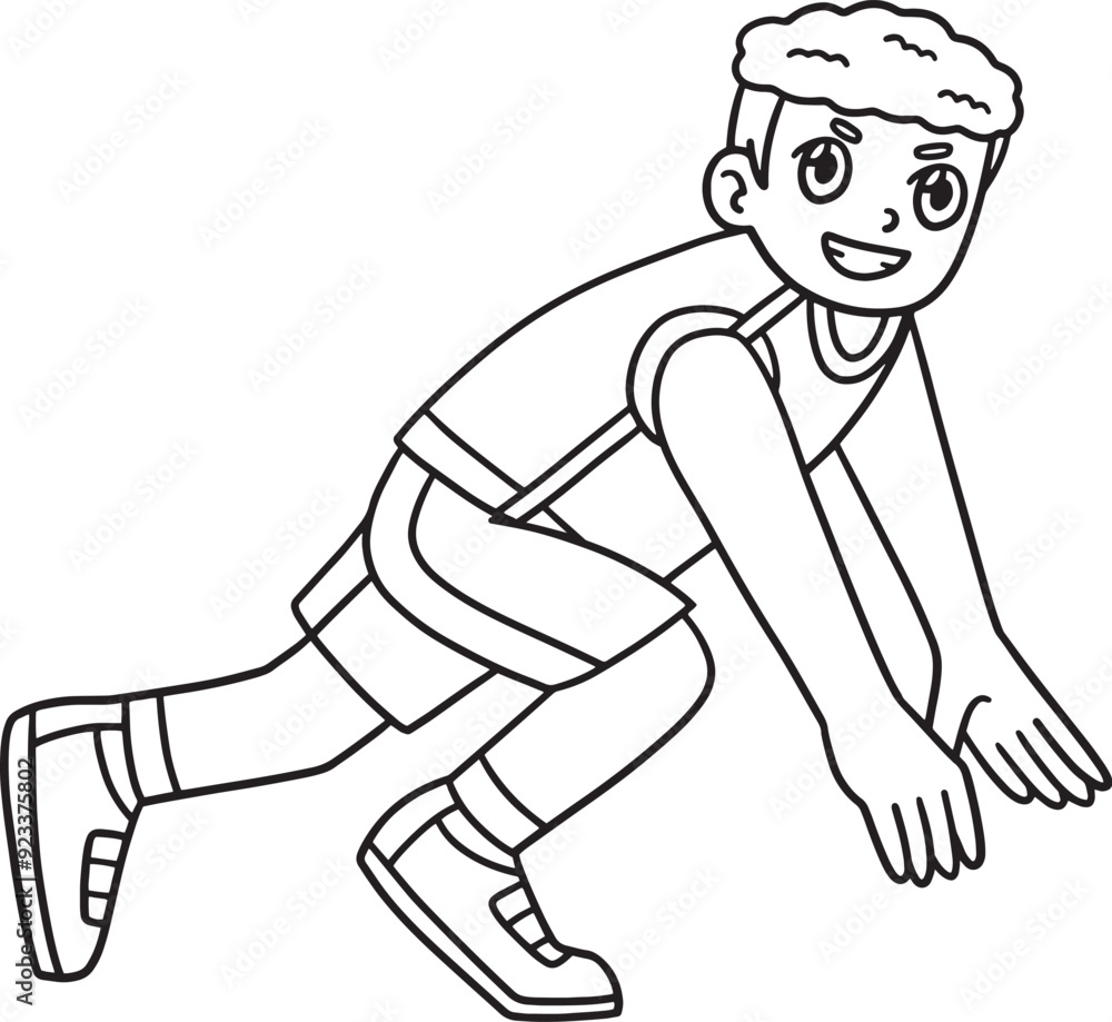 Track and Field Athlete Ready to Sprint Isolated Track and Field Athlete Ready to Sprint Isolated