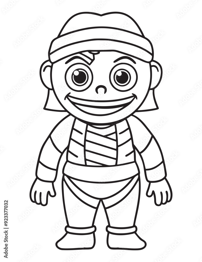 Halloween Zombie Costume, Halloween Coloring Page, Zombie line art Halloween Zombie Costume, Halloween Coloring Page, Zombie line art