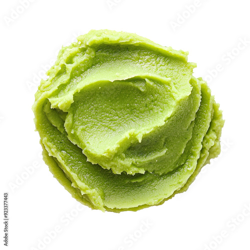 Spicy wasabi paste isolated on transparent or white background