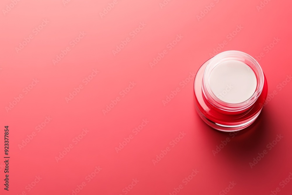 advertising skin care cosmetics with bold red background , for red skin cream jar, bold color , maroon red advertising skin care cosmetics with bold red background , for red skin cream jar, bold color , maroon red