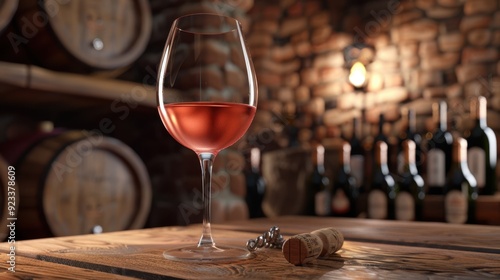 The glass of rose wine photo