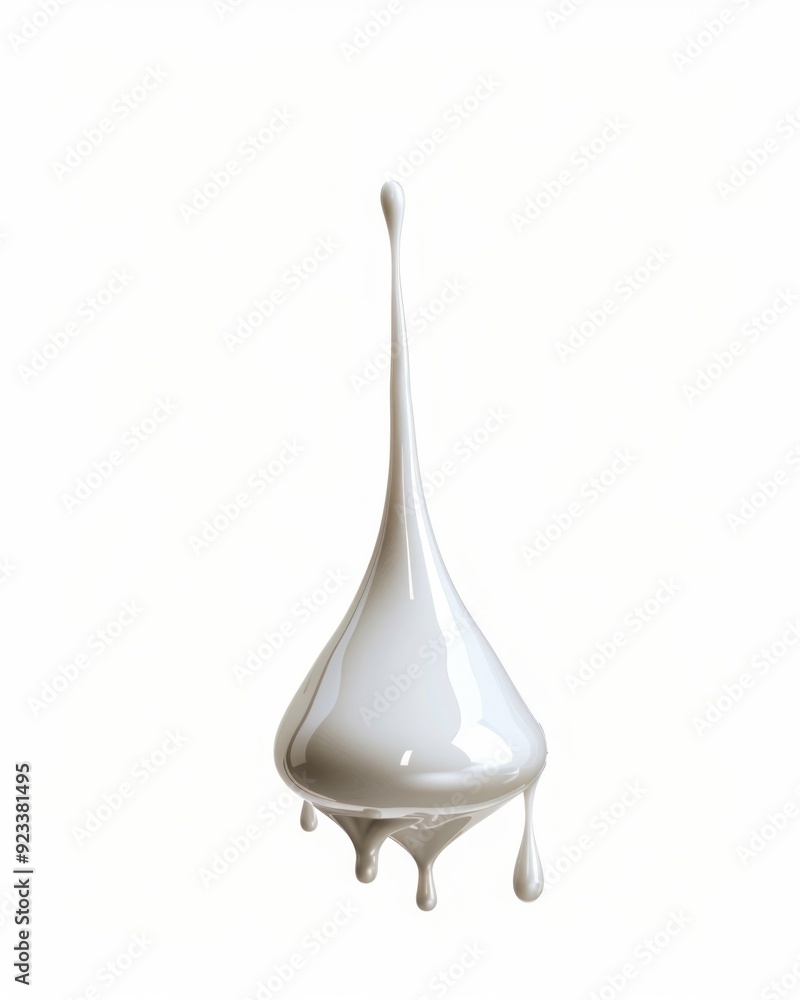 Paint Drop. White Milk Droplet on Isolated Background Paint Drop. White Milk Droplet on Isolated Background