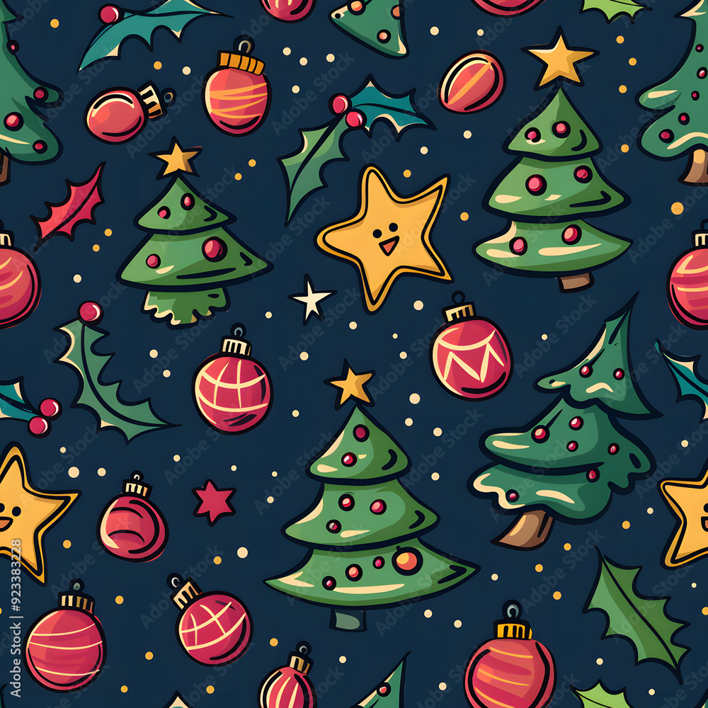 New Year and Christmas 2d cartoon or graphic advertising background, Seamless pattern New Year and Christmas 2d cartoon or graphic advertising background, Seamless pattern