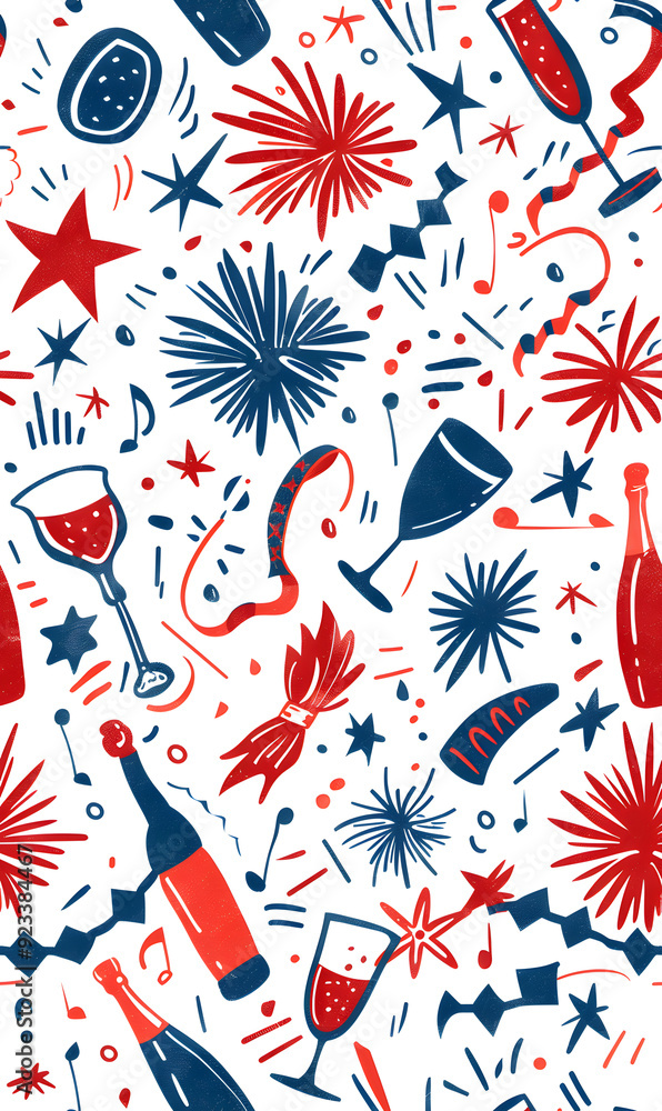New Year and Christmas 2d cartoon or graphic advertising background, Seamless pattern New Year and Christmas 2d cartoon or graphic advertising background, Seamless pattern