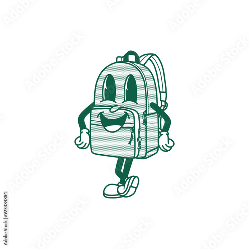 Bag school character illustration