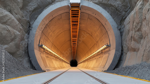 Excavation and tunnel infrastructure, holographic planning design, futuristic construction methods