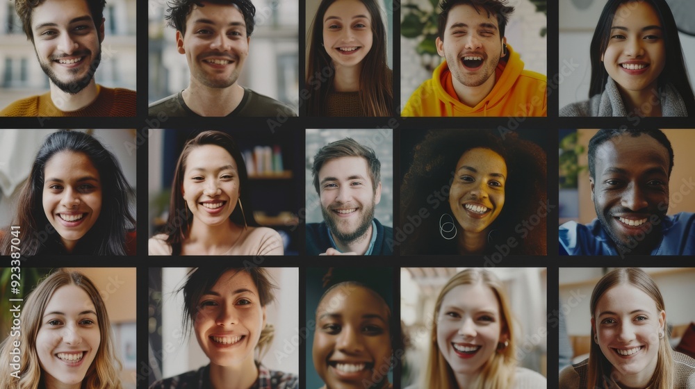 A vibrant collage of smiling faces from diverse individuals, sharing moments of joy and connection in various environments. A vibrant collage of smiling faces from diverse individuals, sharing moments of joy and connection in various environments.