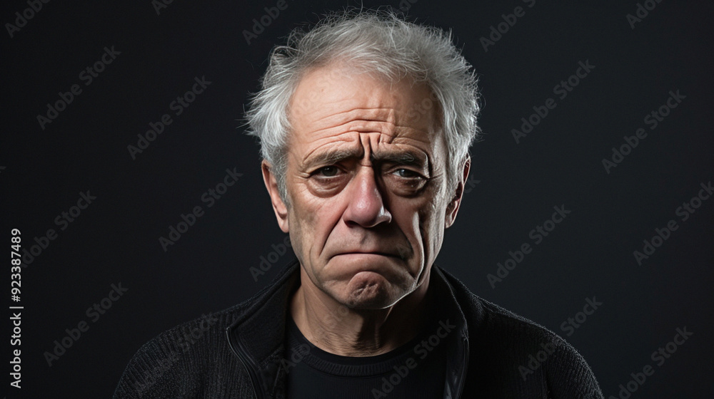 Close-up portrait of old man. He feel depressed lonely. Mental health concept. Close-up portrait of old man. He feel depressed lonely. Mental health concept.