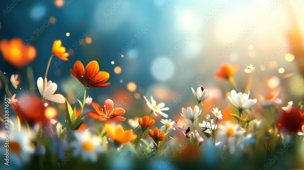Featuring a mix of vivid flowers illuminated by soft light, this image captures the mystic beauty of an enchanting meadow, flourishing with nature’s delicate charm. Featuring a mix of vivid flowers illuminated by soft light, this image captures the mystic beauty of an enchanting meadow, flourishing with nature’s delicate charm.