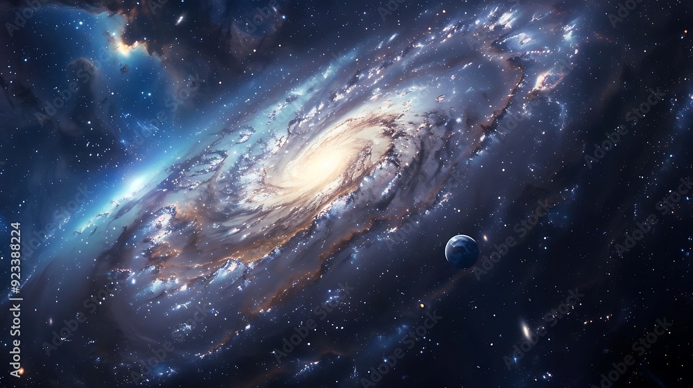 Stars of a planet and galaxy in a free space Stars of a planet and galaxy in a free space