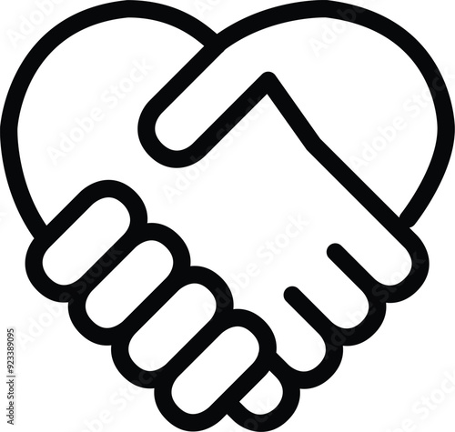 Business agree icon. Unity icon. Hand icon. Hand and heart sign.