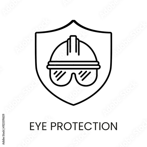 Eye protection line icon vector with editable stroke
