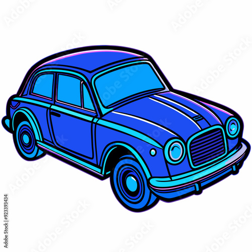 Classic car on a white background silhouette vector illustration