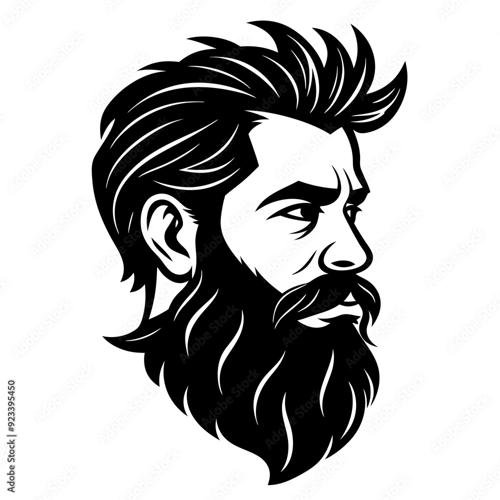 beard silhouette vector illustration beard silhouette vector illustration