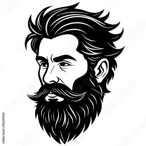  beard silhouette vector illustration 