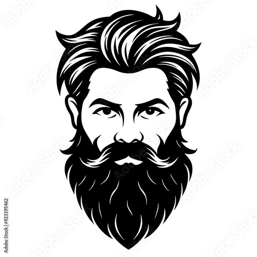  beard silhouette vector illustration 