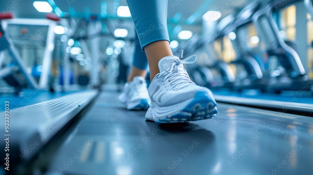 Running on a treadmill. Activities in the gym. Running on a treadmill. Activities in the gym.