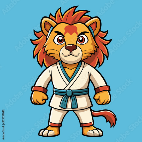 lion karate kimono judo taekwondo vector sport mascot