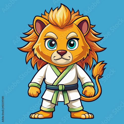 lion karate kimono judo taekwondo vector sport mascot