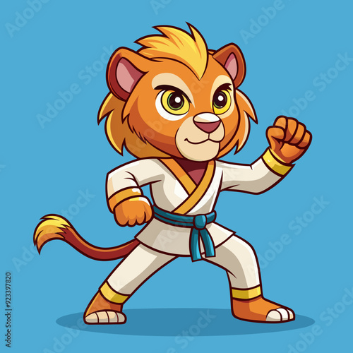 lion karate kimono judo taekwondo vector sport mascot