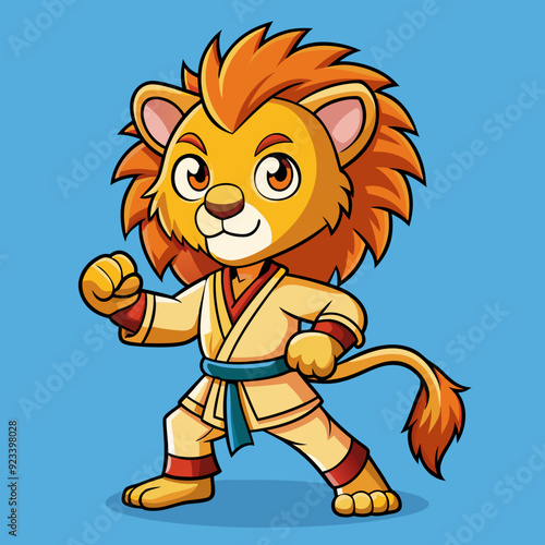 lion karate kimono judo taekwondo vector sport mascot