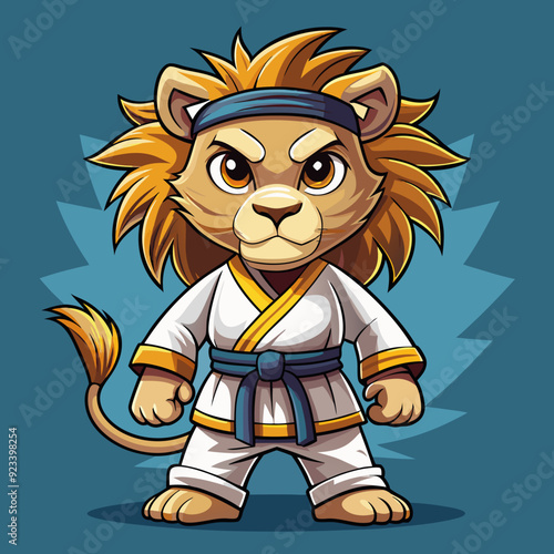 lion karate kimono judo taekwondo vector sport mascot