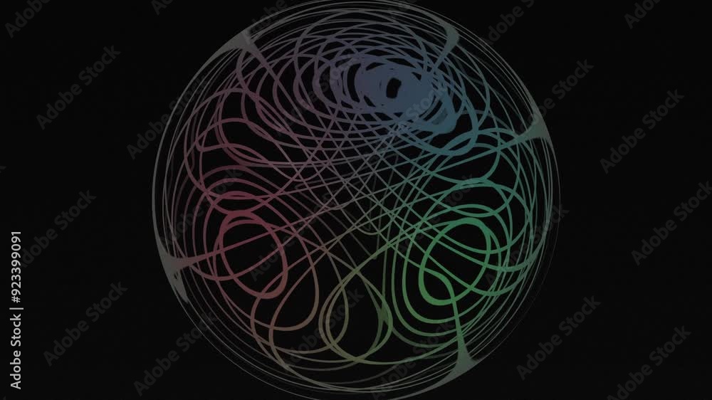 black background with beautiful circular and swirling color patterns. 3D Animation black background with beautiful circular and swirling color patterns. 3D Animation