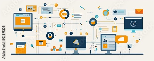 Customer feedback loop, integrating insights into strategy, flat design illustration