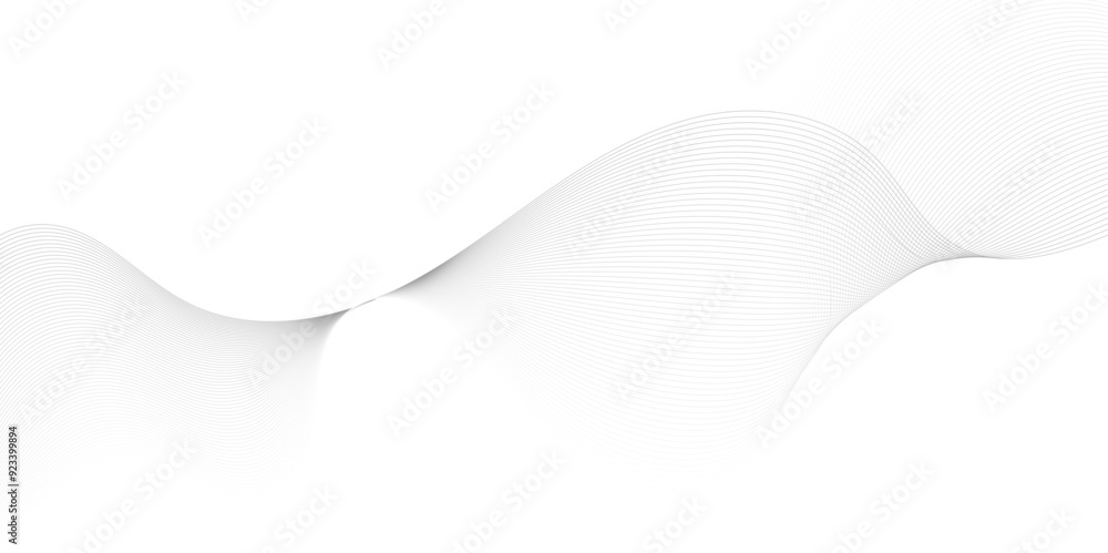 Fototapeta premium Elegant abstract smooth swoosh speed gray wave modern stream background. Abstract wavy stripes on white background isolated. Creative line art. Vector illustration